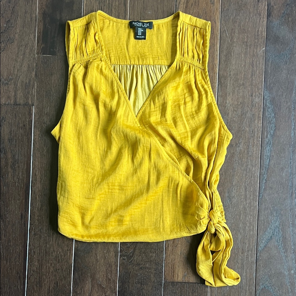 Rachel Zoe Mustard Yellow Wrap Tie Camisole